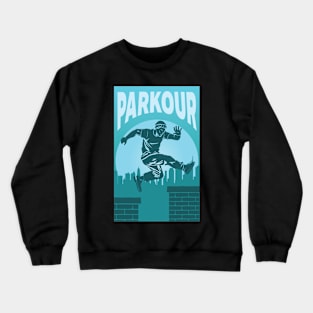 Parkour Freerunner Sunset Retro Themed Gift Crewneck Sweatshirt